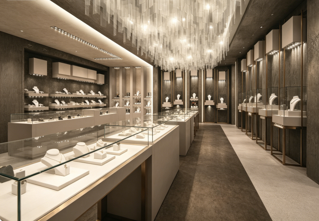 Gris Axi Jewelry Retail Space & Display Solution