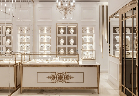 Regalia Blanc Jewelry Retail Space & Display Solution