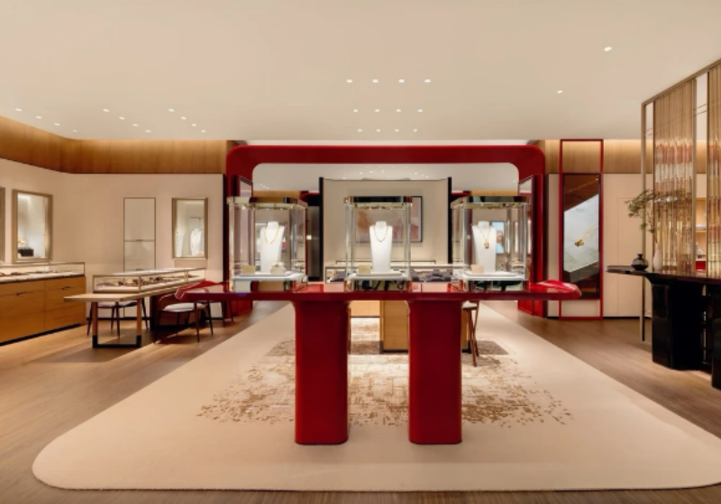 Modern‑Oriental Luxury Jewelry Store Interior & Custom Display Cases
