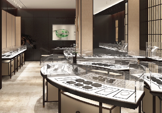 New‑Chinese Style Jewelry Store Display Furniture