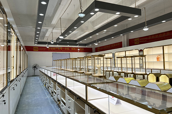 White Gold Display Full-Store Jewelry Showcase Cabinet