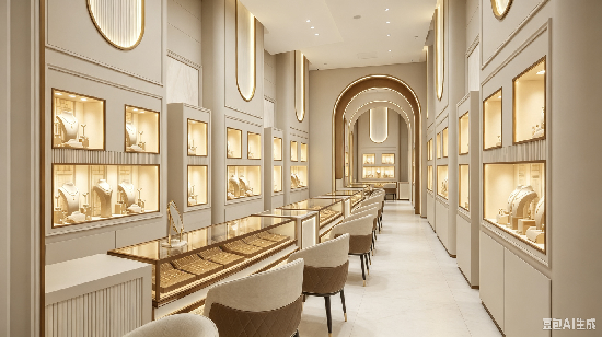 Classic Arch Luxury Jewelry Boutique Display Furniture