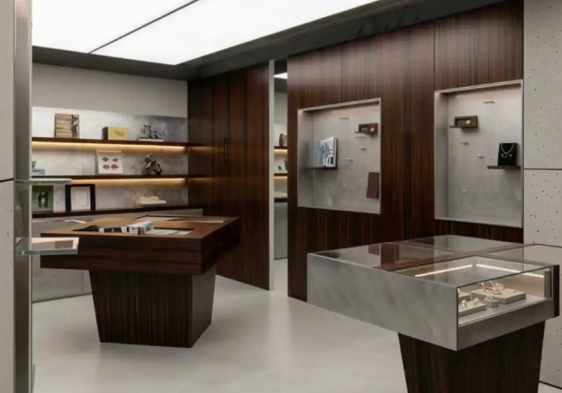 Modern Minimalist Jewelry Store Display Fixtures
