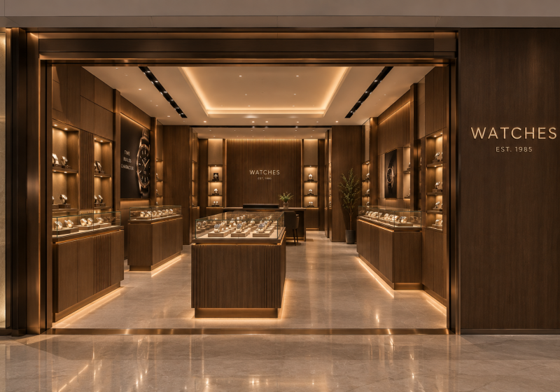Deep Brown Boutique watch Display Cabinets collection