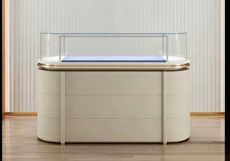 Classic Luxury Curved Jewelry Showcase