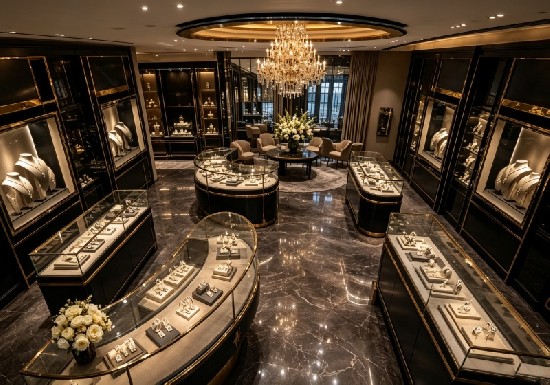 Customized Black Gold Luxury Jewelry Display Cases