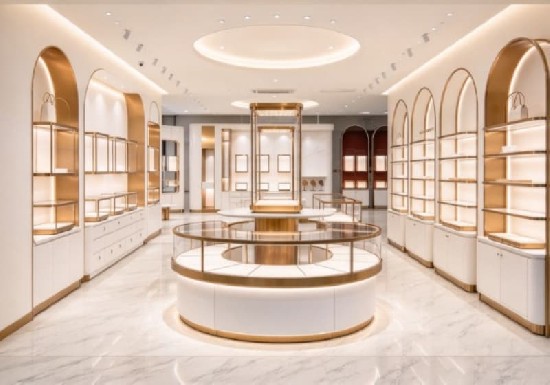 Elegant Contemporary Jewelry Store Display