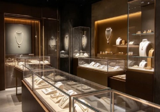Elegant Modern Luxury Black Jewelry Store Display