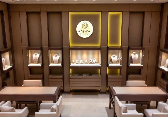 Warm Wood Style Wall Embedded Jewelry Showcase & Bespoke Jewelry Boutique Interior