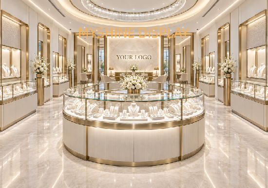 Modern Luxury Diamond Jewelry Store Display