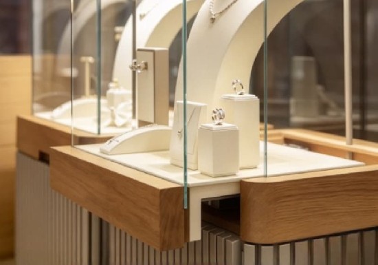 Warm Wood Luxury Jewelry Display Cabinet