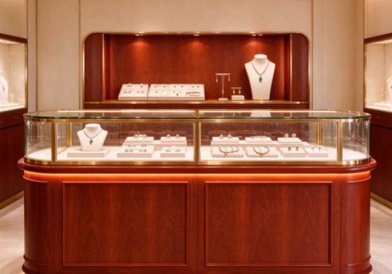 Classic Wood Luxury Jewelry Display Cabinet