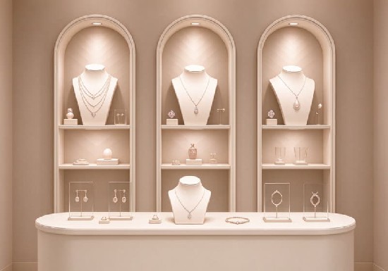 Elegant Custom Jewelry Display Cabinet Solution for Luxury Retail Stores