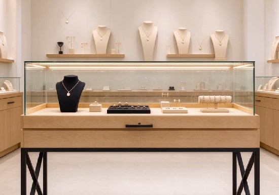 Modern Wooden Jewelry Display Counter