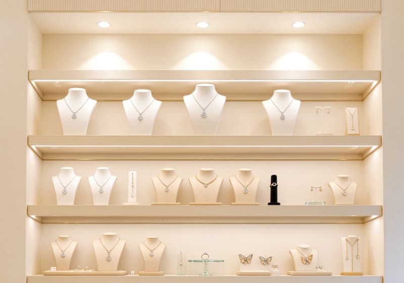 Elegant Built-In Jewelry Display Cabinet Solution