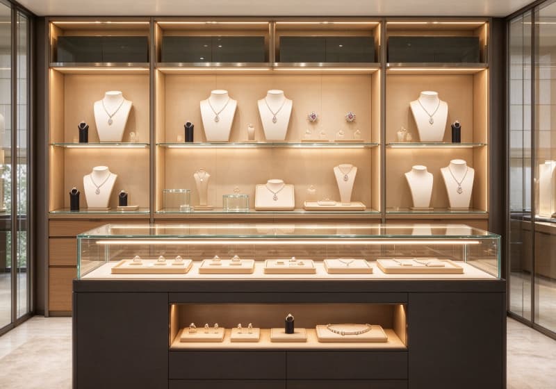 Modern Luxury Jewelry Store Display Cabinet Solution