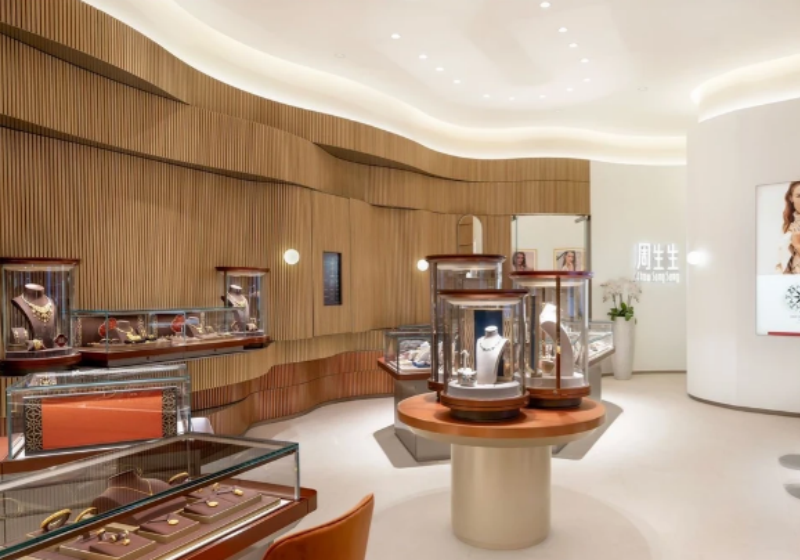 Curved & Cylindrical Museum Style Jewellery Counters