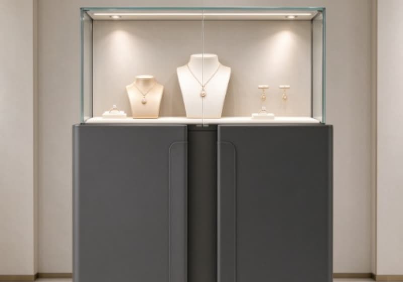 Custom Color Luxury Jewelry Tall Display Cabinet