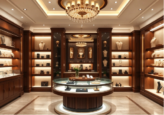 Classic European Luxury Jewelry Boutique Interior