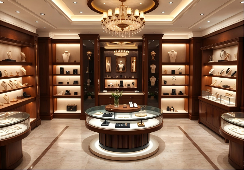Classic European Luxury Jewelry Boutique Interior