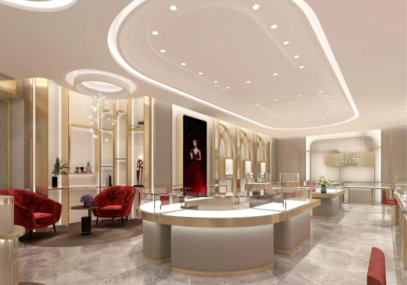 Luxury Jewelry Store Interior Display Showcase