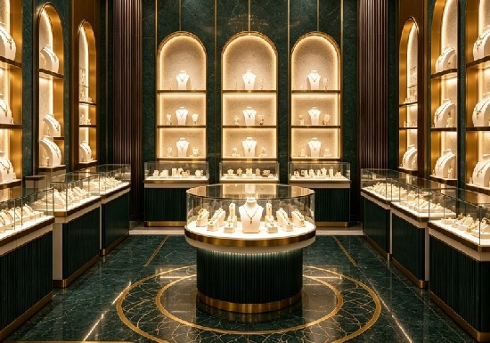 Modern Light Luxury Neoclassical Jewelry Store