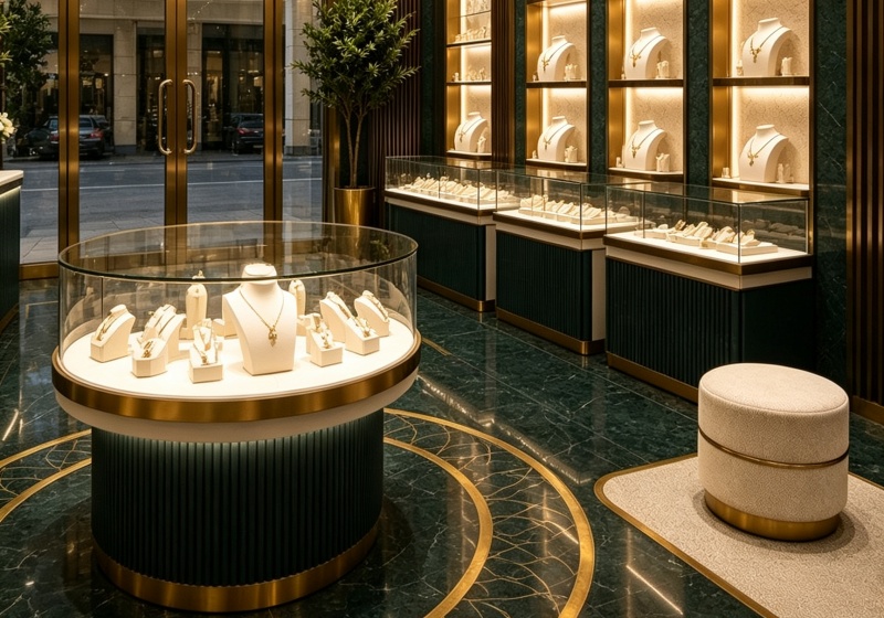 Modern Light Luxury Neoclassical Jewelry Store