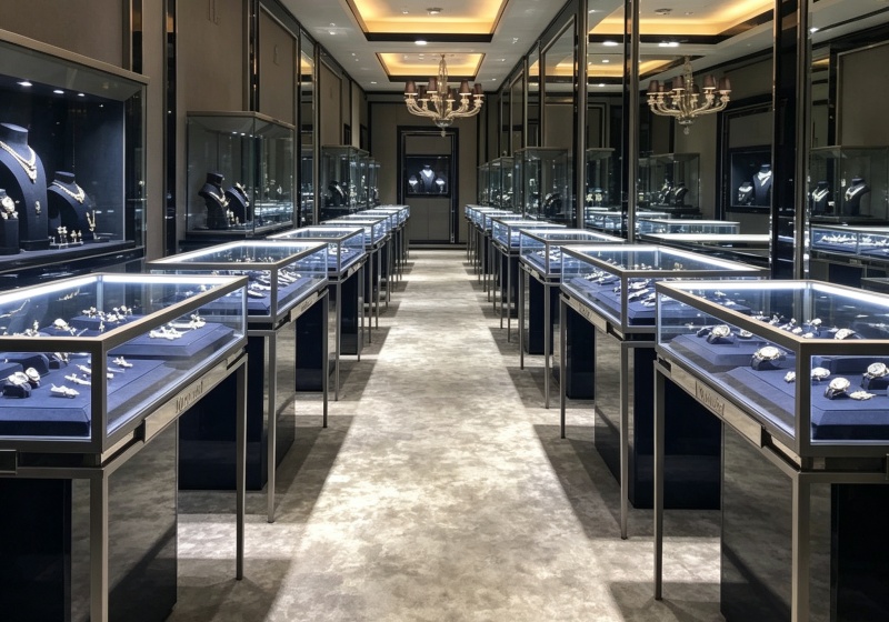 Complete Space Solution for Light-Luxury Jewelry Displays